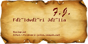Földvári Júlia névjegykártya