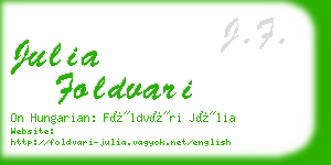 julia foldvari business card